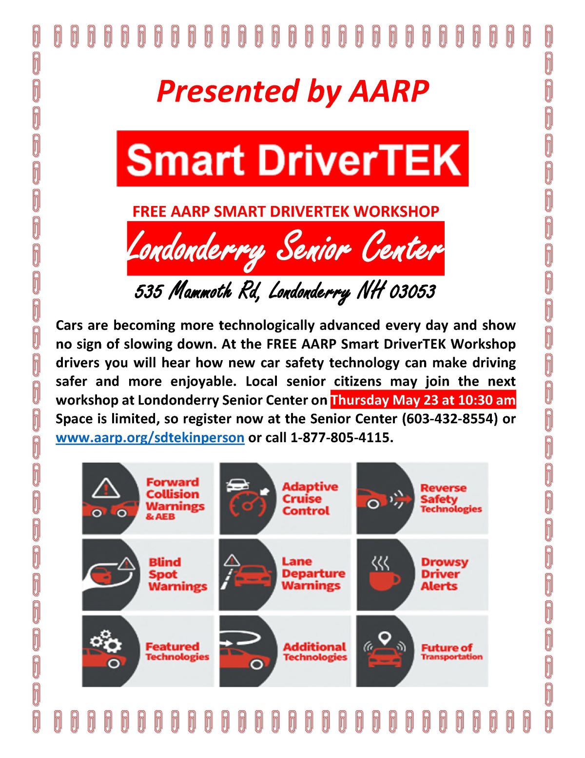 AARP Smart DriverTEK presentation flyer