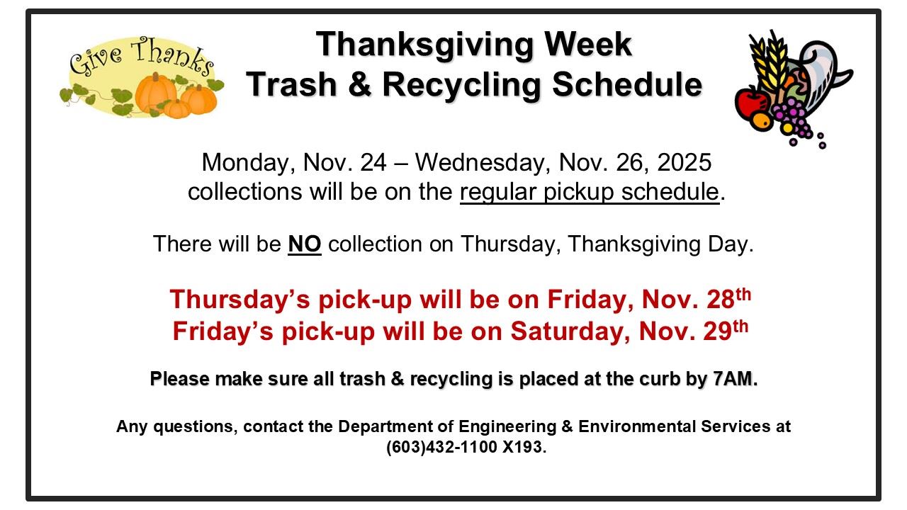 Trash and Recycling Delay Thanksgiving 2025