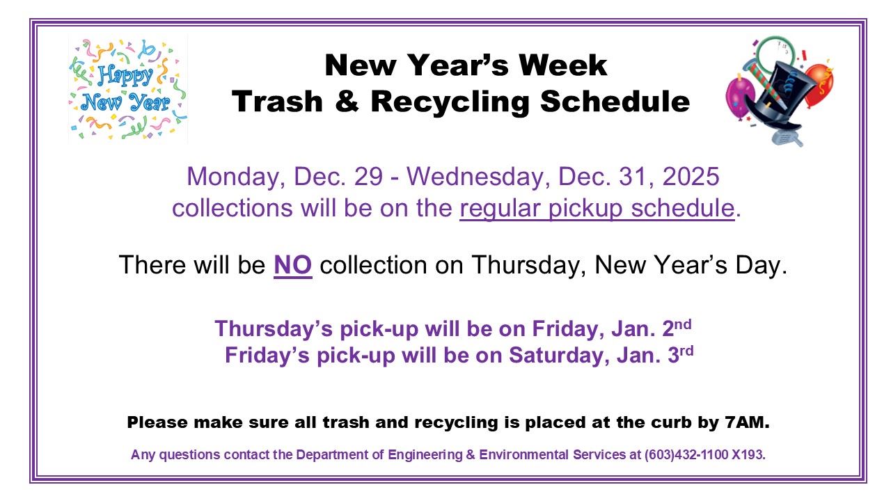 Trash Pickup Delay - New Year's Day 2026 