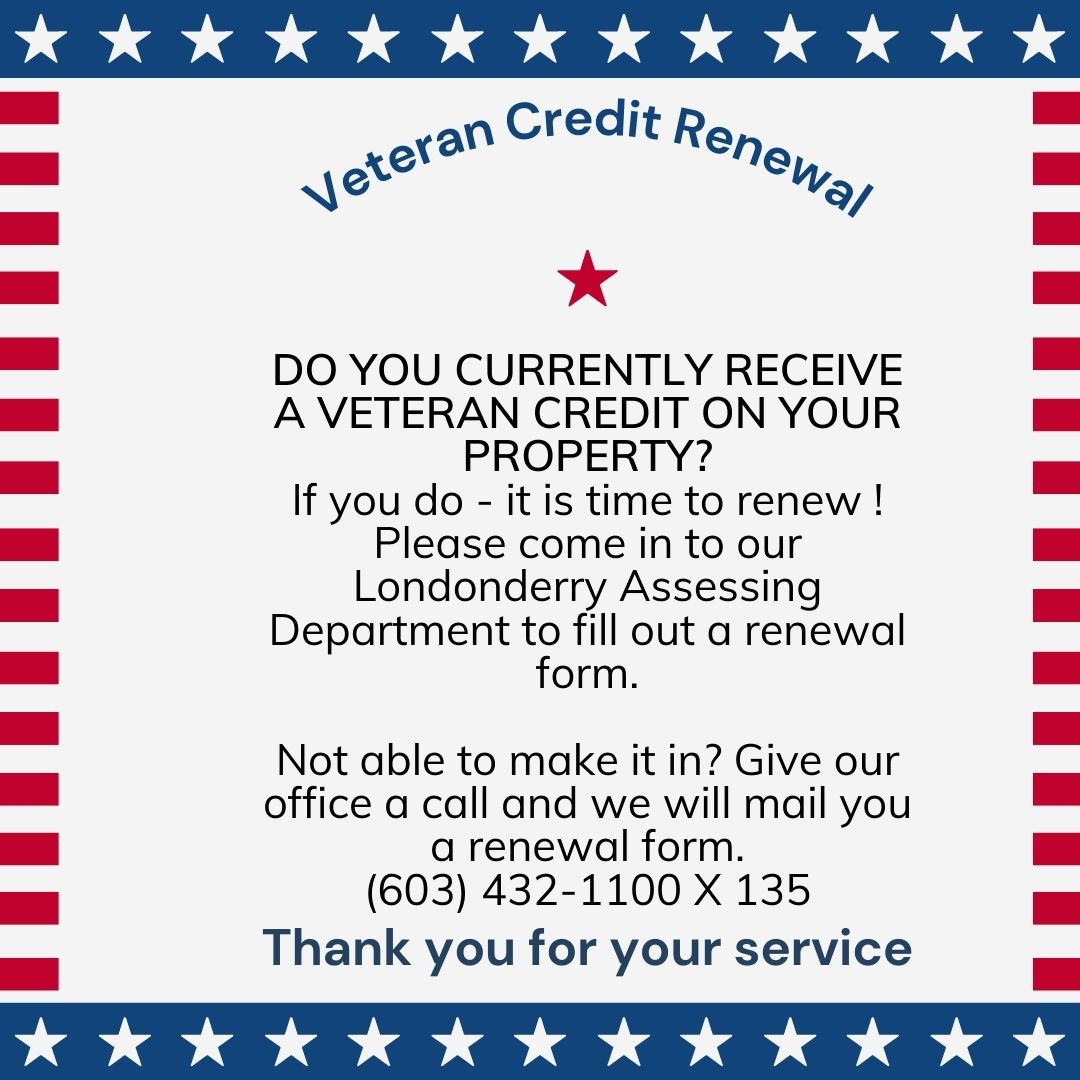 Veteran Credit Renewal Notice