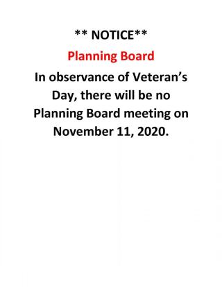 CANCELLED Planning Board Meeting