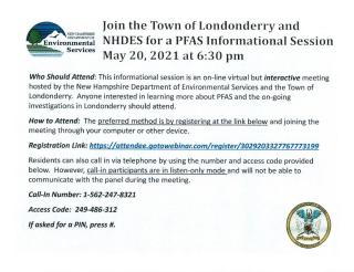 Town of Londonderry and NHDES PFAS Informational Session
