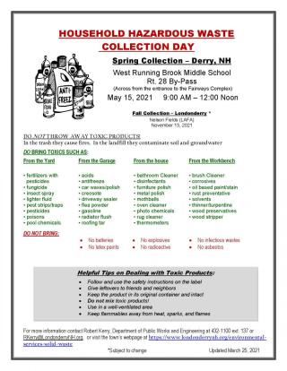 Spring Household Hazardous Waste Collection Day 