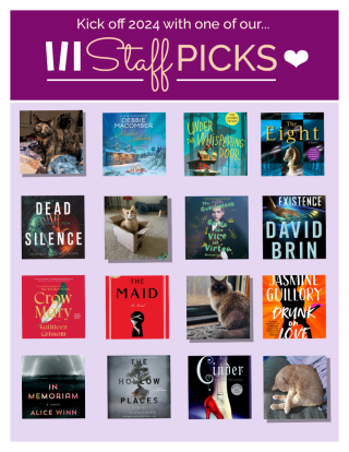 Staff picks flyer with book covers