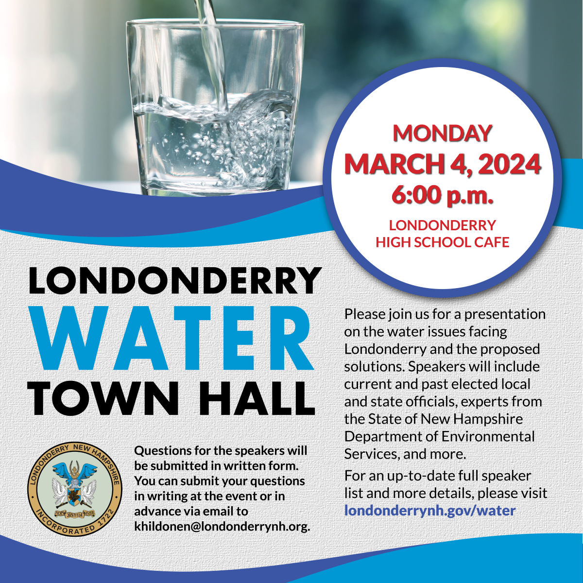 Londonderry Water Town Hall flyer 